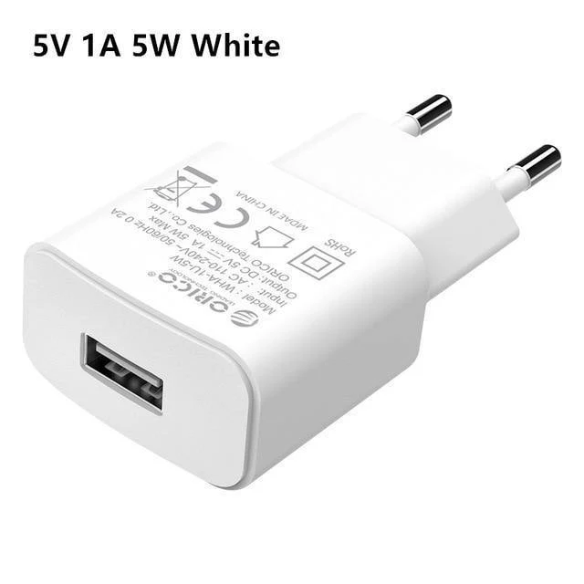 Handy-Ladegerät 5V 1A 5W / 5V 2A 10W USB-Reiseladegerät Tragbarer Wandadapter EU-Stecker Schwarz/Weiß für iPhone x
