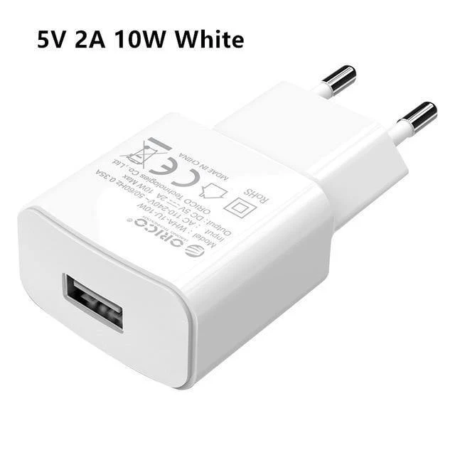 Handy-Ladegerät 5V 1A 5W / 5V 2A 10W USB-Reiseladegerät Tragbarer Wandadapter EU-Stecker Schwarz/Weiß für iPhone x