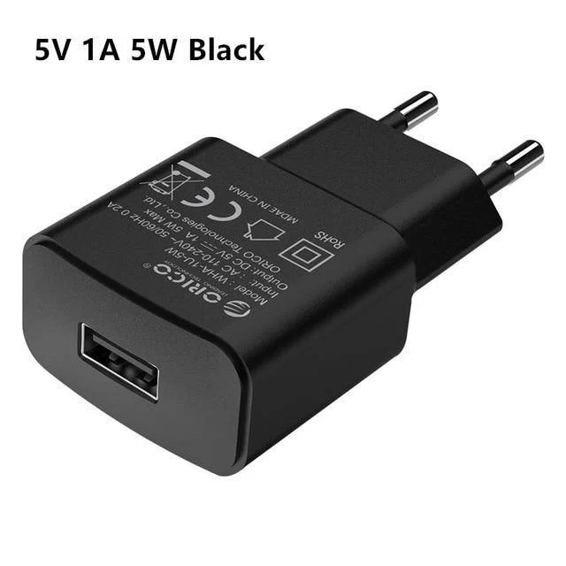 Handy-Ladegerät 5V 1A 5W / 5V 2A 10W USB-Reiseladegerät Tragbarer Wandadapter EU-Stecker Schwarz/Weiß für iPhone x