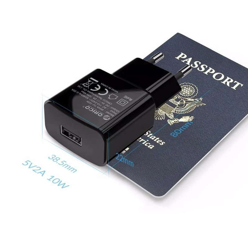 Handy-Ladegerät 5V 1A 5W / 5V 2A 10W USB-Reiseladegerät Tragbarer Wandadapter EU-Stecker Schwarz/Weiß für iPhone x