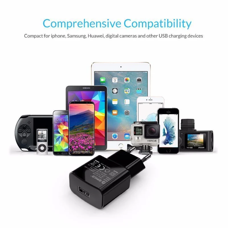 Handy-Ladegerät 5V 1A 5W / 5V 2A 10W USB-Reiseladegerät Tragbarer Wandadapter EU-Stecker Schwarz/Weiß für iPhone x