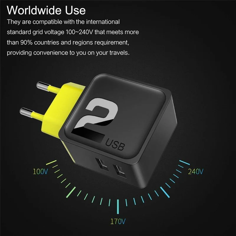 USB Wand Telefon Ladegerät 5V 2.4 A 4A Schnelle Reise Adapter Für iPhone Samsung EU Stecker Telefon Dual USB Ladegerät
