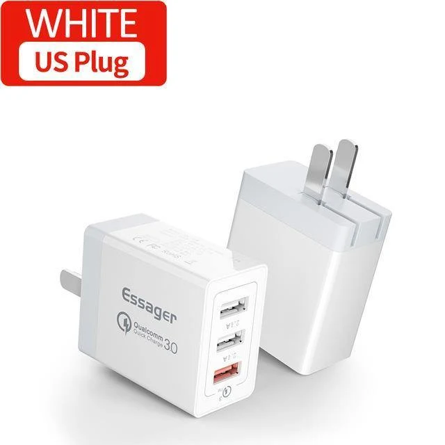 Quick Charge 3.0 USB-Ladegerät 30 W QC3.0 Schnelllade-USB-Wandladegerät für iPhone Samsung Xiaomi Handy-Ladegerät