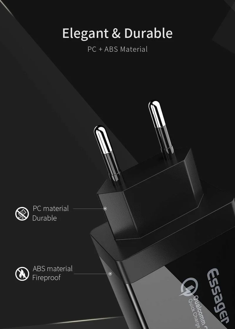Quick Charge 3.0 USB-Ladegerät 30 W QC3.0 Schnelllade-USB-Wandladegerät für iPhone Samsung Xiaomi Handy-Ladegerät