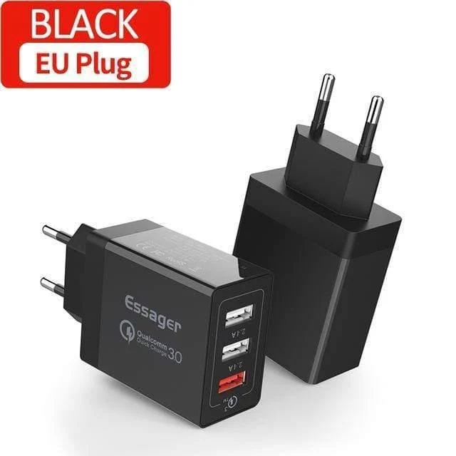 Quick Charge 3.0 USB-Ladegerät 30 W QC3.0 Schnelllade-USB-Wandladegerät für iPhone Samsung Xiaomi Handy-Ladegerät