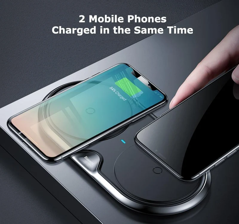 Drahtloses Ladegerät Dual Pad Silikon Schnellladung Xiaomi Samsung Iphone 10W Geschwindigkeit CN Stecker für Telefonladegeräte