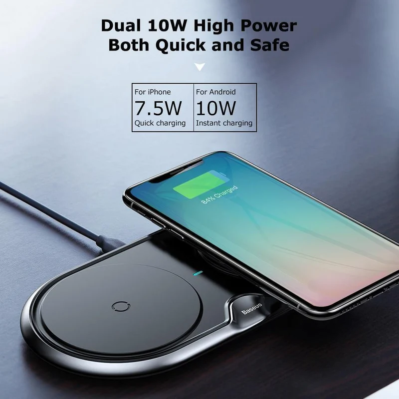 Drahtloses Ladegerät Dual Pad Silikon Schnellladung Xiaomi Samsung Iphone 10W Geschwindigkeit CN Stecker für Telefonladegeräte