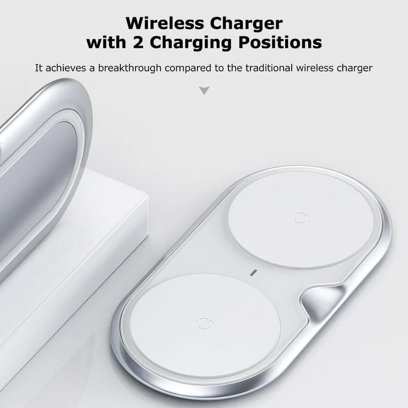 Drahtloses Ladegerät Dual Pad Silikon Schnellladung Xiaomi Samsung Iphone 10W Geschwindigkeit CN Stecker für Telefonladegeräte