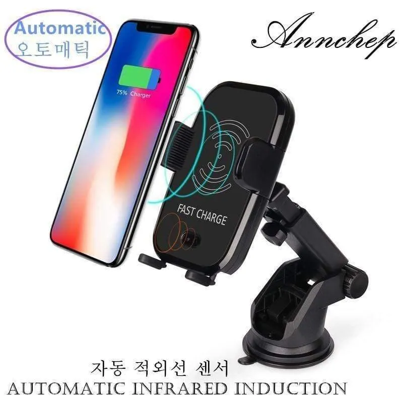 Auto-Infrarotsensor, automatisches Qi-Schnellladegerät für kabelloses Auto-Handy für iPhone X 8 Plus Samsung S9 S8 Plus S7 Note 8
