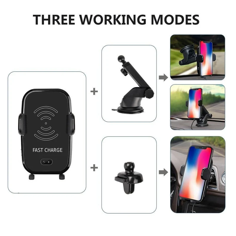 Auto-Infrarotsensor, automatisches Qi-Schnellladegerät für kabelloses Auto-Handy für iPhone X 8 Plus Samsung S9 S8 Plus S7 Note 8