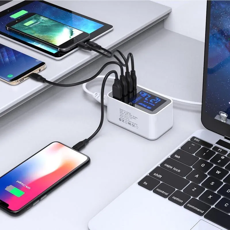 Typ C USB-Ladegerät HUB Led-anzeige Wand Ladegerät Schnelle Handy Ladegerät Für iPhone Samsung USB Adapter EU UNS stecker