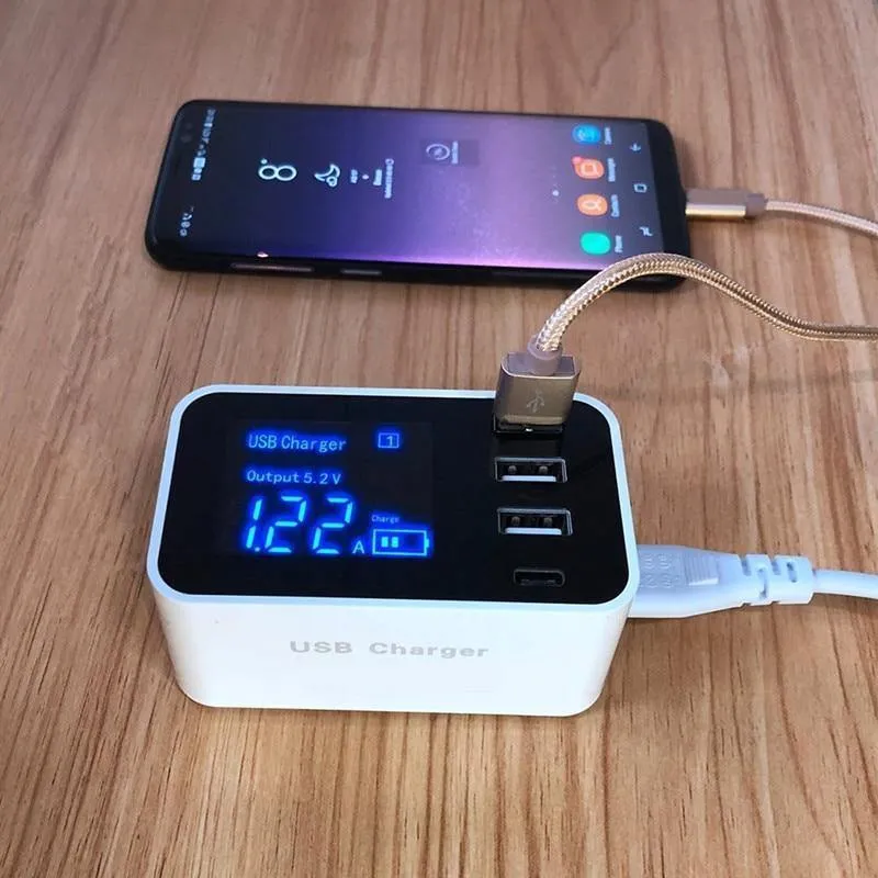 Typ C USB-Ladegerät HUB Led-anzeige Wand Ladegerät Schnelle Handy Ladegerät Für iPhone Samsung USB Adapter EU UNS stecker