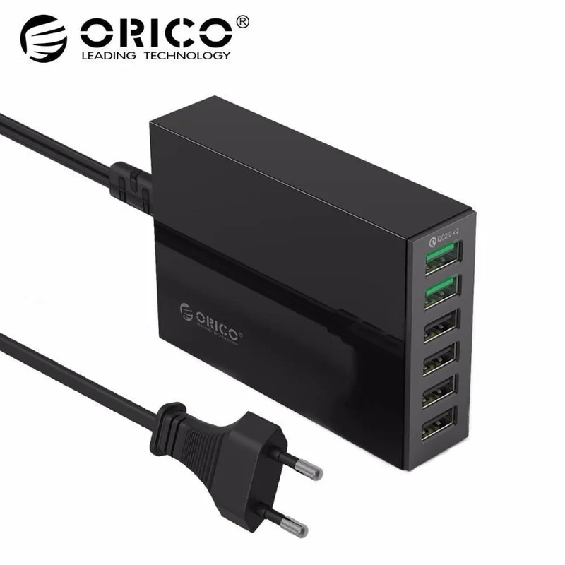 2-Anschlüsse QC 2.0-Schnellladegerät mit 4-Anschlüssen 5V2.4A 50W-USB-Ladegerät mit maximaler Ausgangsleistung für Mobiltelefone von Samsung Xiaomi Huawei