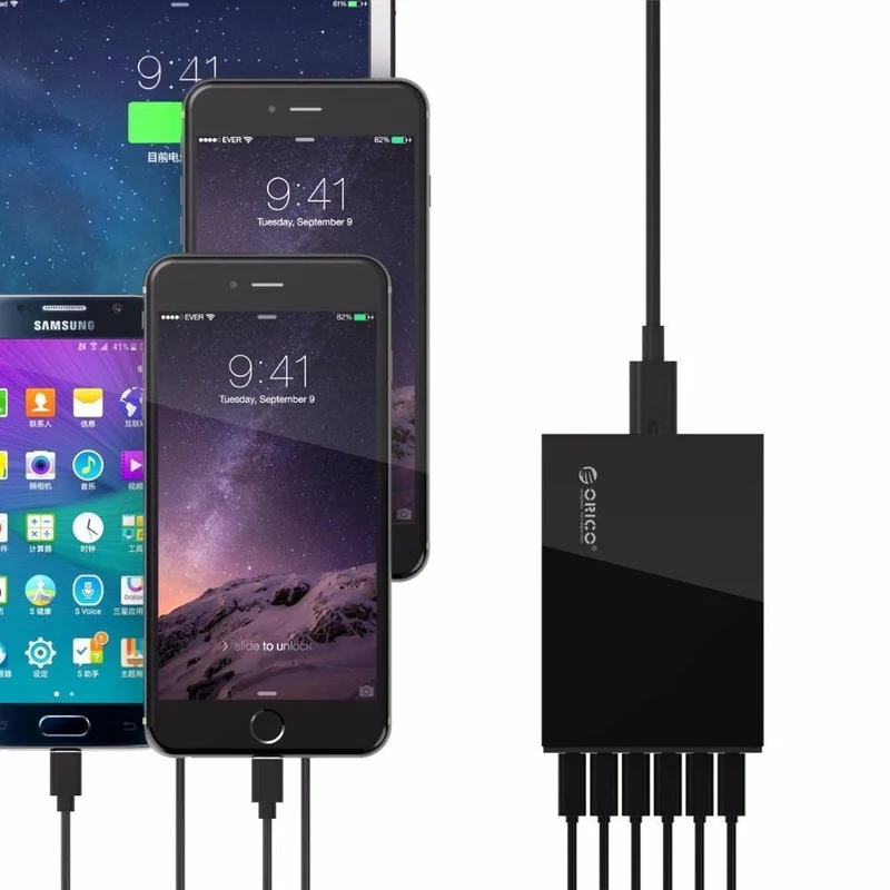 2-Anschlüsse QC 2.0-Schnellladegerät mit 4-Anschlüssen 5V2.4A 50W-USB-Ladegerät mit maximaler Ausgangsleistung für Mobiltelefone von Samsung Xiaomi Huawei