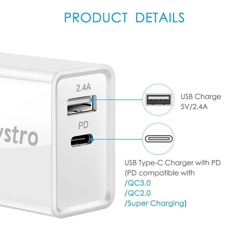 30W Typ C Ladegerät Netzteil Ladegerät für das Telefon Für MacBook / iPhone X / 8 Plus Xiaomi USB-C Tragbares PD-Ladegerät