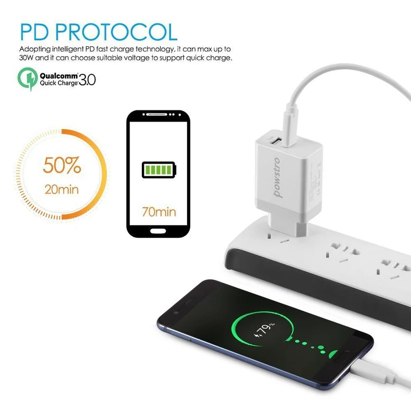 30W Typ C Ladegerät Netzteil Ladegerät für das Telefon Für MacBook / iPhone X / 8 Plus Xiaomi USB-C Tragbares PD-Ladegerät