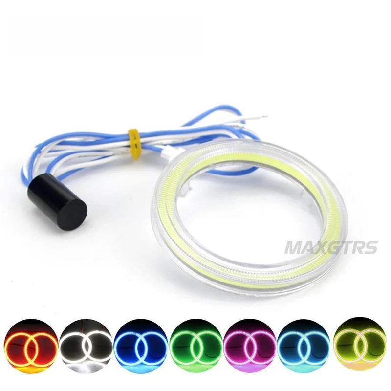 2x60 70 80 85 90 95mm COB Angel Eye LED Motorrad Auto Licht Halo Ringe Auto Scheinwerfer Nebel auto LED Beleuchtung DRL
