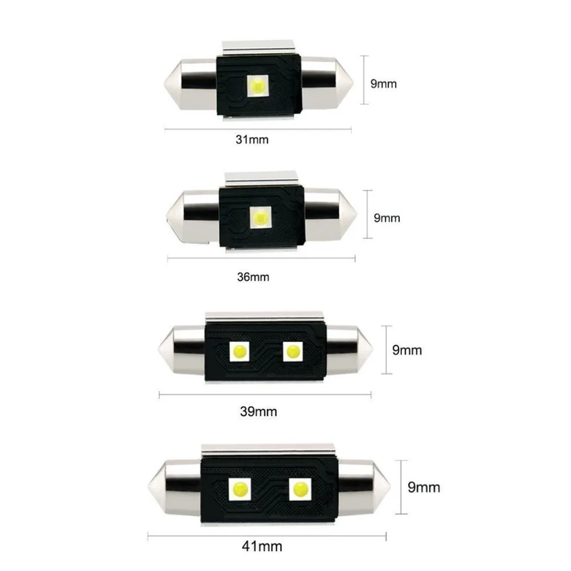 2 Stücke C5W Led-lampen Canbus Girlandenlicht 31mm 36mm 39mm 41mm 6500 Karat Weiß Auto Dome Lampe Kennzeichen Auto Lichter D020