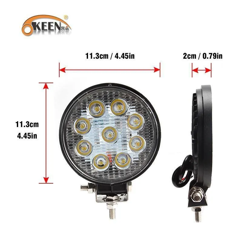 Auto Arbeit LED Lichtleiste 27W 51W 48W Auto Licht Spot Strahl 12v 24v Led Für Jeep ATV UAZ SUV 4WD 4x4 Lkw Traktor Offroad Scheinwerfer