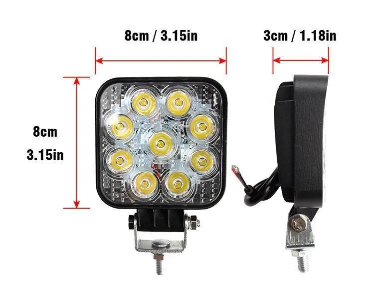Auto Arbeit LED Lichtleiste 27W 51W 48W Auto Licht Spot Strahl 12v 24v Led Für Jeep ATV UAZ SUV 4WD 4x4 Lkw Traktor Offroad Scheinwerfer