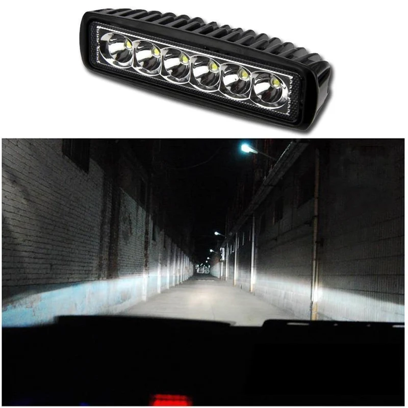 18W 12V LED Arbeitslichtleiste Strahler Flutlicht Lampe Fahren Nebel Offroad LED Arbeitsscheinwerfer Auto für Ford Toyota SUV 4WD Boot LKW