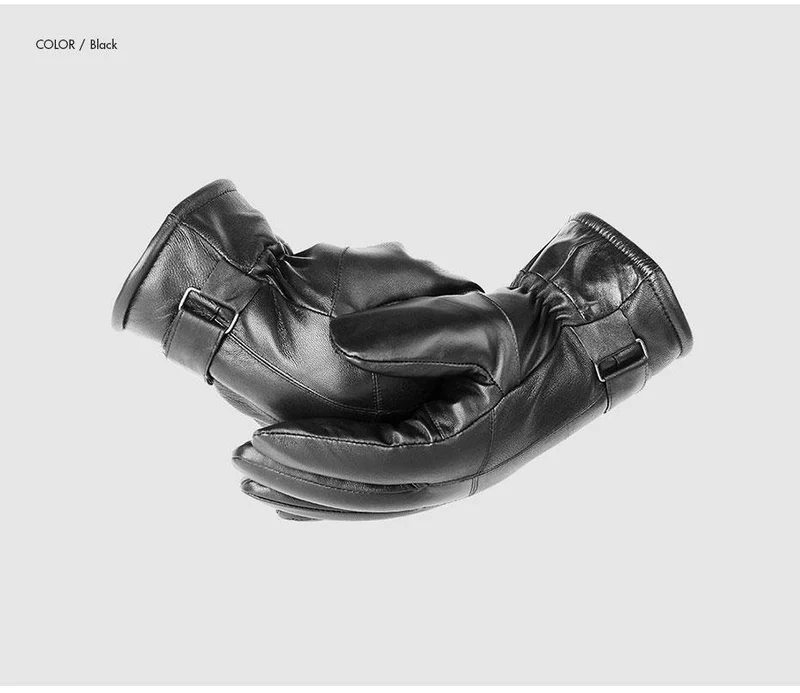Herren Schaffell Handschuhe Echtes Leder Männer Winter Outdoor Plus Samt Warme Pelz Verdickung Thermal