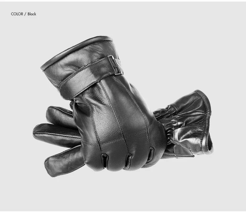 Herren Schaffell Handschuhe Echtes Leder Männer Winter Outdoor Plus Samt Warme Pelz Verdickung Thermal