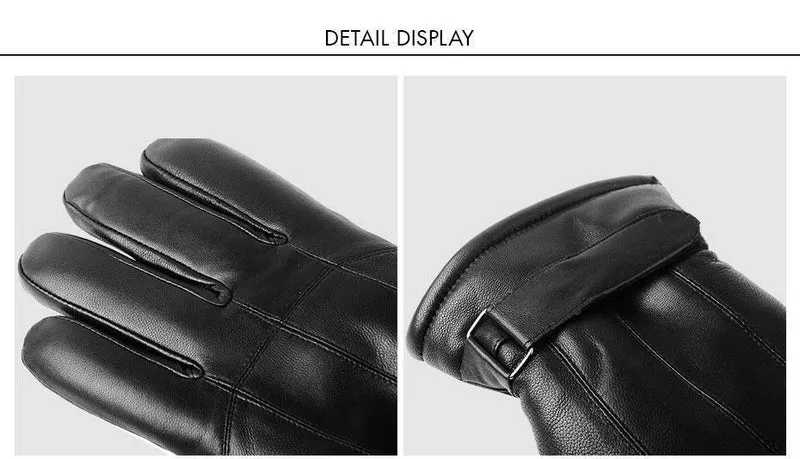 Herren Schaffell Handschuhe Echtes Leder Männer Winter Outdoor Plus Samt Warme Pelz Verdickung Thermal