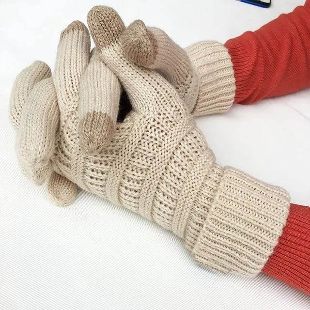 Winter Handschuhe Frauen Mode Stricken Handschoenen Guantes Finger Touchscreen Handschuhe Männer Fäustlinge