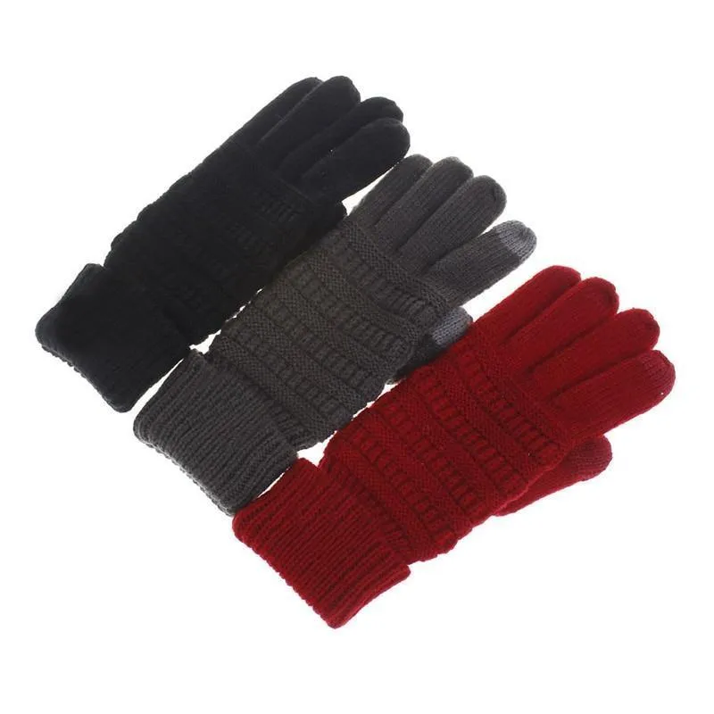 Winter Handschuhe Frauen Mode Stricken Handschoenen Guantes Finger Touchscreen Handschuhe Männer Fäustlinge