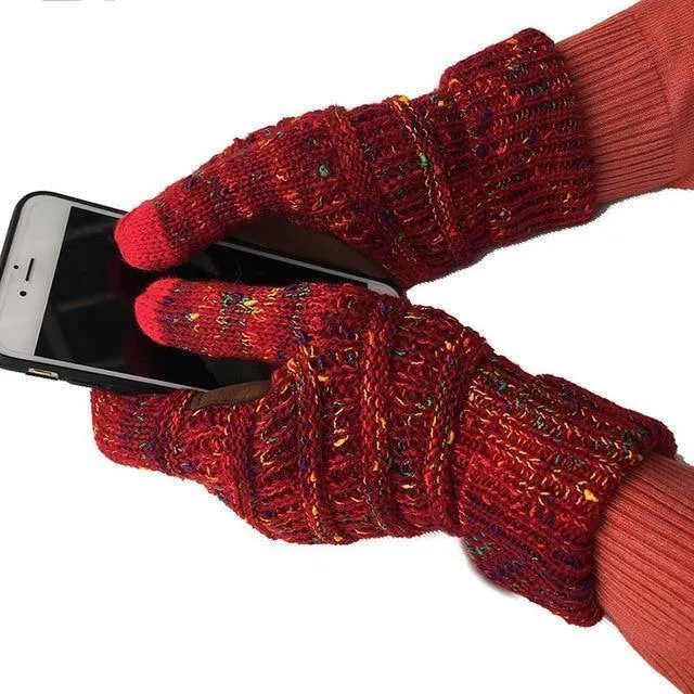 Winter Handschuhe Frauen Mode Stricken Handschoenen Guantes Finger Touchscreen Handschuhe Männer Fäustlinge
