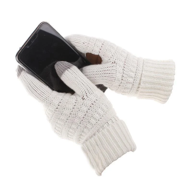 Winter Handschuhe Frauen Mode Stricken Handschoenen Guantes Finger Touchscreen Handschuhe Männer Fäustlinge