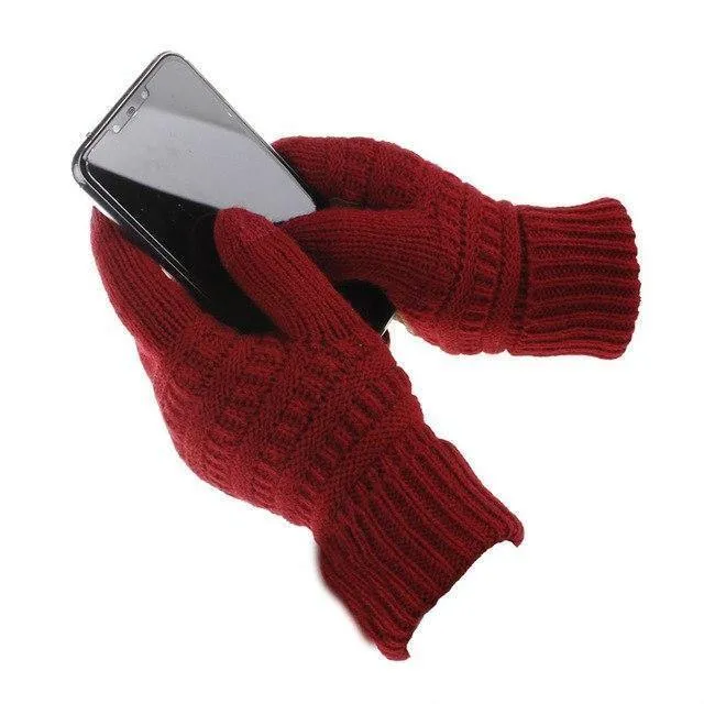 Winter Handschuhe Frauen Mode Stricken Handschoenen Guantes Finger Touchscreen Handschuhe Männer Fäustlinge