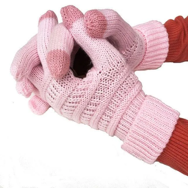 Winter Handschuhe Frauen Mode Stricken Handschoenen Guantes Finger Touchscreen Handschuhe Männer Fäustlinge