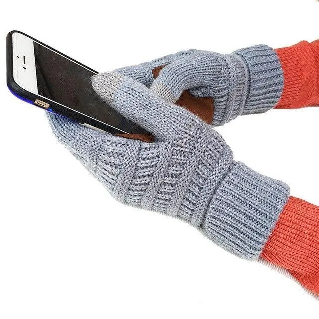 Winter Handschuhe Frauen Mode Stricken Handschoenen Guantes Finger Touchscreen Handschuhe Männer Fäustlinge