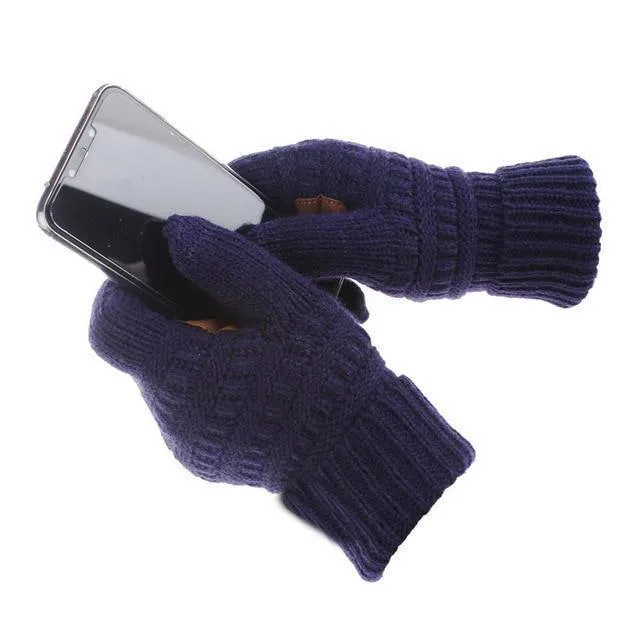 Winter Handschuhe Frauen Mode Stricken Handschoenen Guantes Finger Touchscreen Handschuhe Männer Fäustlinge
