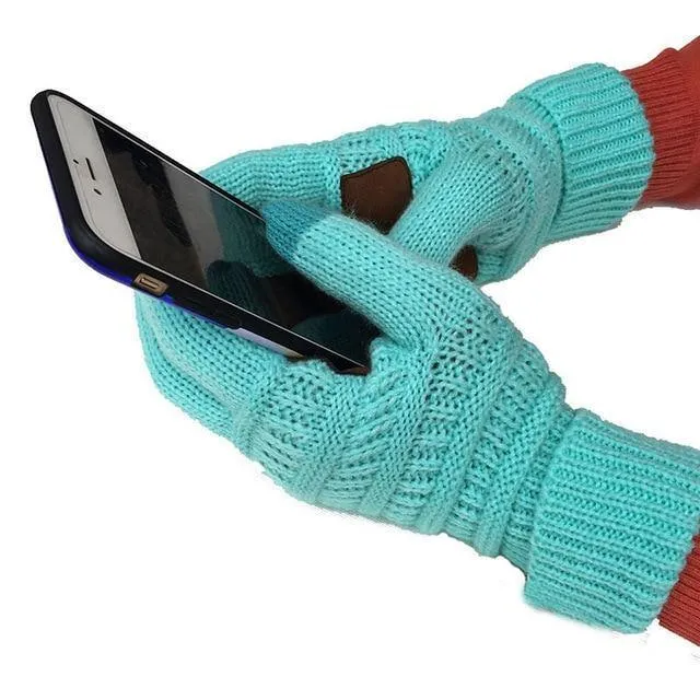 Winter Handschuhe Frauen Mode Stricken Handschoenen Guantes Finger Touchscreen Handschuhe Männer Fäustlinge
