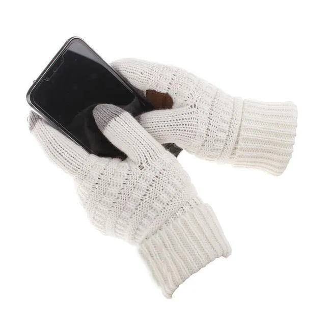 Winter Handschuhe Frauen Mode Stricken Handschoenen Guantes Finger Touchscreen Handschuhe Männer Fäustlinge
