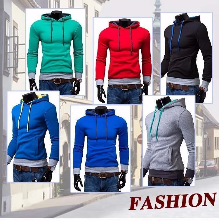 Männer Sweatshirt Neue design Mode Feste Kapuze Casual Herbst Hoodies 4 Farben Männlich Hohe Qualität Pullover