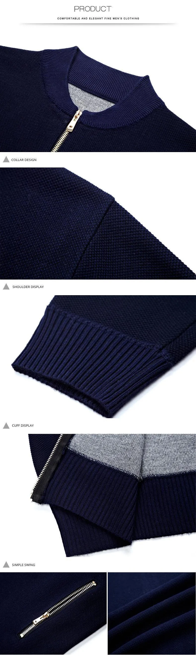 Markenkleidung Jacke Herren Casual Kragen Mantel Männer Einfarbig Herren Kleidung Reißverschluss Taschen Herrenjacke