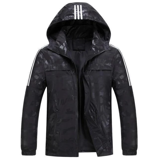 Lose Herren-Jacken mit Kapuze, Windjacke, wasserdichte Jacken, Herrenmantel, Frühlings-Freizeitmantel für Herren