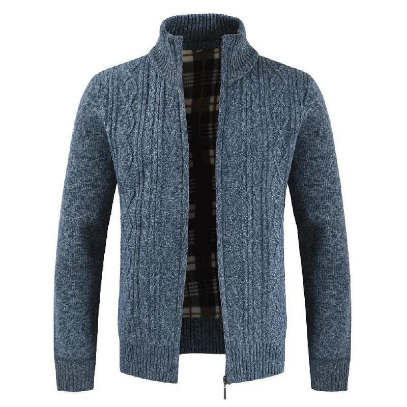 Mode Lange Ärmel Zipper Oberbekleidung Baumwolle Mischung Herbst Winter Casual männer Jacke Mantel