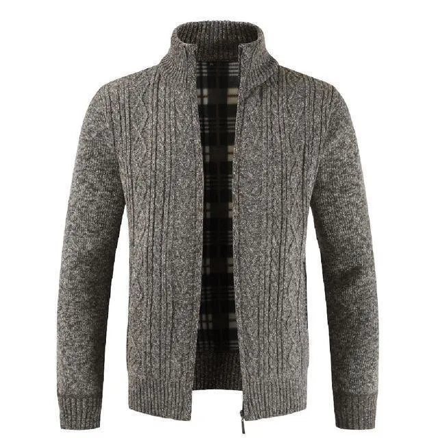 Mode Lange Ärmel Zipper Oberbekleidung Baumwolle Mischung Herbst Winter Casual männer Jacke Mantel