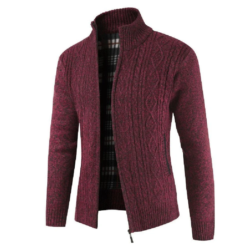Mode Lange Ärmel Zipper Oberbekleidung Baumwolle Mischung Herbst Winter Casual männer Jacke Mantel
