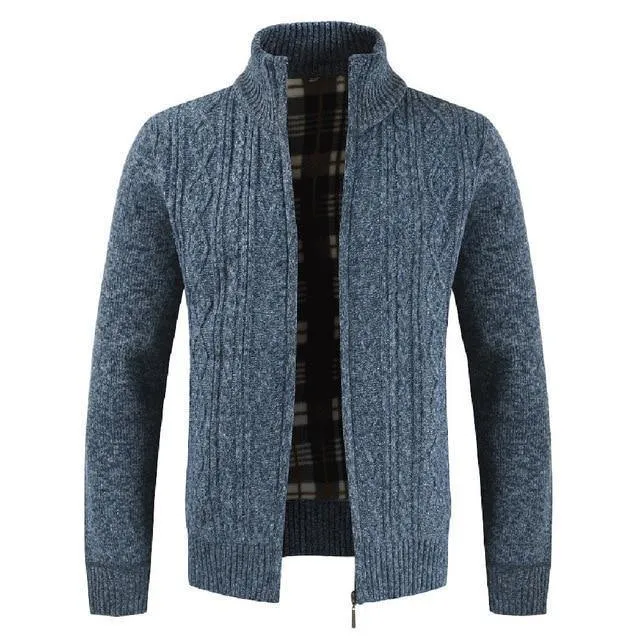 Mode Lange Ärmel Zipper Oberbekleidung Baumwolle Mischung Herbst Winter Casual männer Jacke Mantel