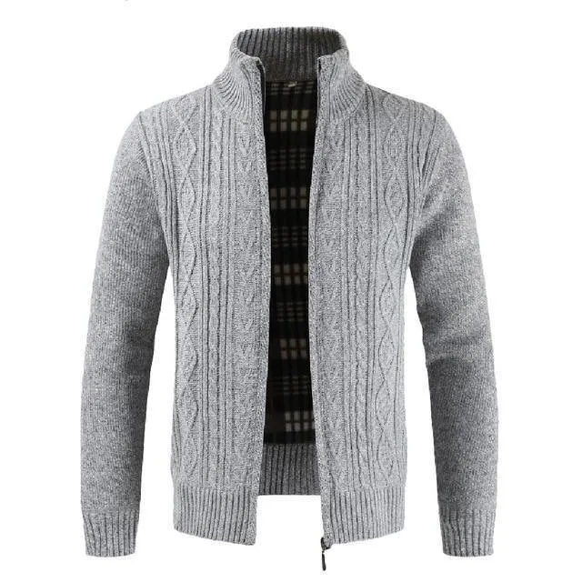 Mode Lange Ärmel Zipper Oberbekleidung Baumwolle Mischung Herbst Winter Casual männer Jacke Mantel