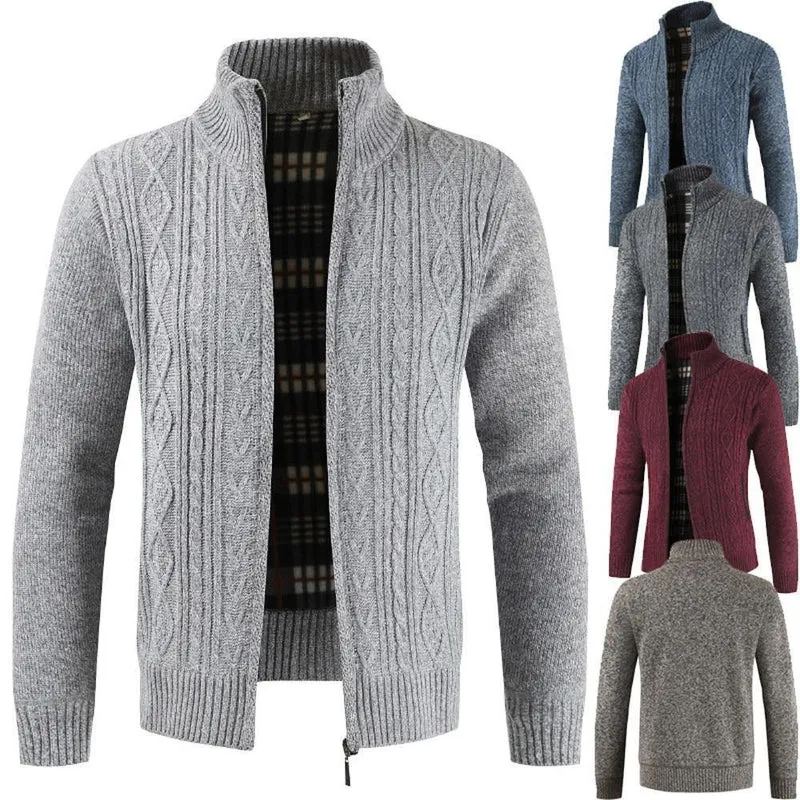 Mode Lange Ärmel Zipper Oberbekleidung Baumwolle Mischung Herbst Winter Casual männer Jacke Mantel