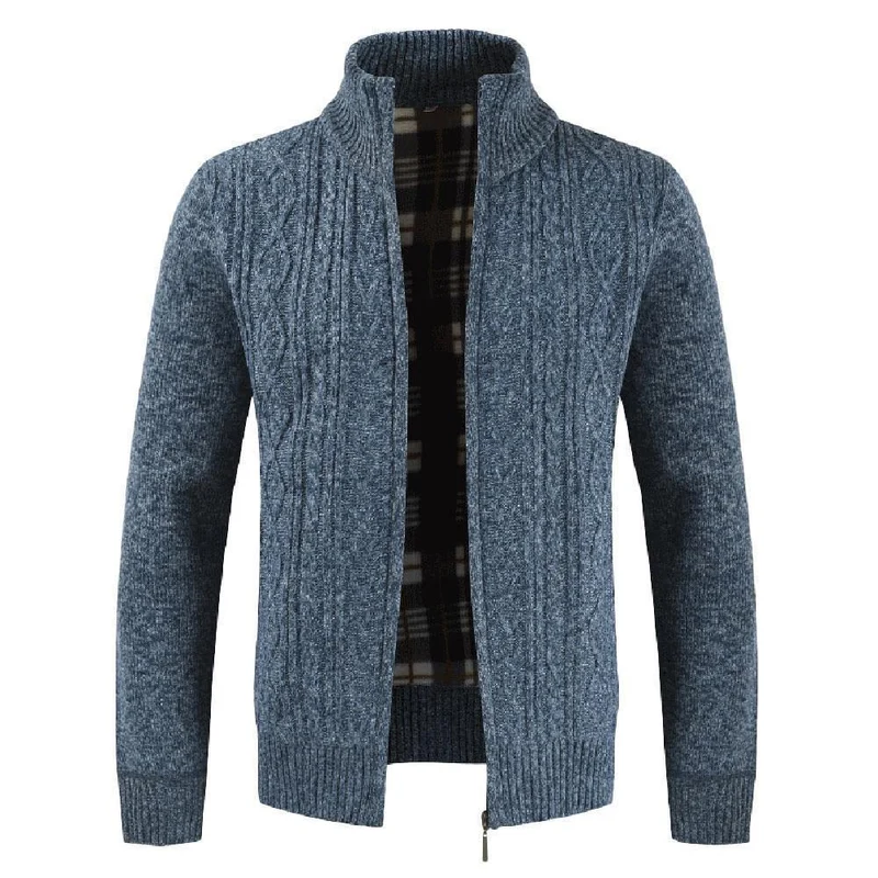 Mode Lange Ärmel Zipper Oberbekleidung Baumwolle Mischung Herbst Winter Casual männer Jacke Mantel