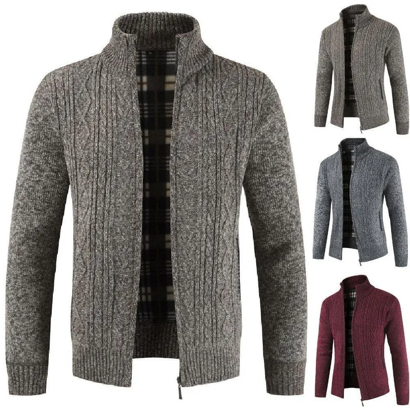 Mode Lange Ärmel Zipper Oberbekleidung Baumwolle Mischung Herbst Winter Casual männer Jacke Mantel