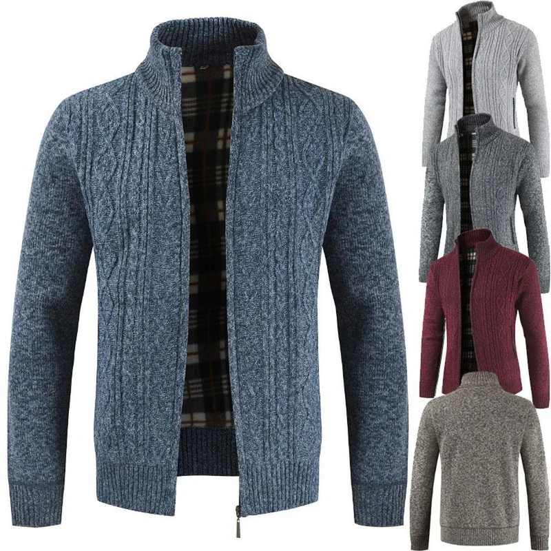 Mode Lange Ärmel Zipper Oberbekleidung Baumwolle Mischung Herbst Winter Casual männer Jacke Mantel